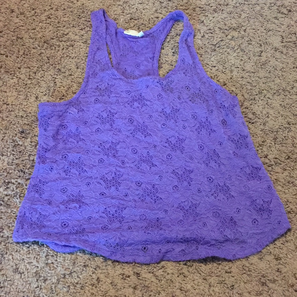 Purple lace tank top